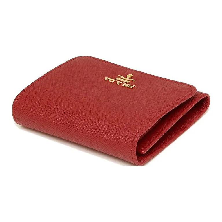PRADA Cow Leather Coin Purses Wallets Regular Women's Red-2