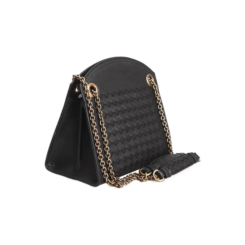 Bottega Veneta Sheepskin Shoulder Bag Crossbody Bag Women's Black-1