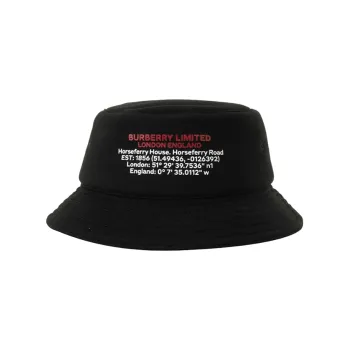 Burberry Location Print Cotton Bucket Hat