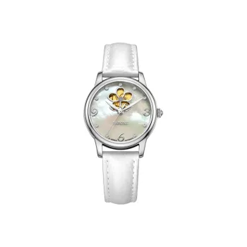 RARONE Mechanical Movement Genuine Leather Strap Watch Women's Watch Mother of Pearl Color Watch Dial