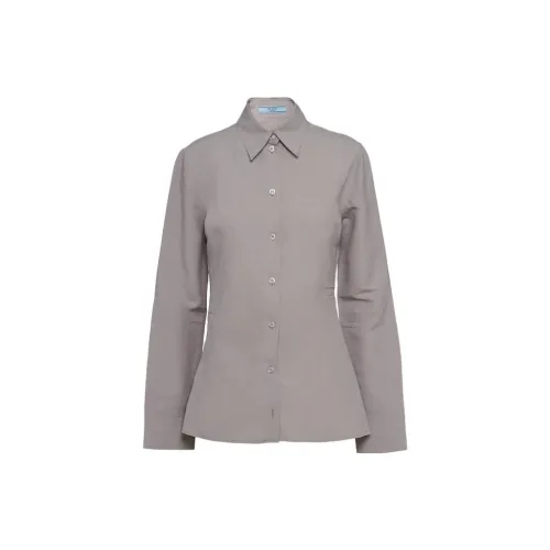 PRADA Shirts Women's Gray White Steel