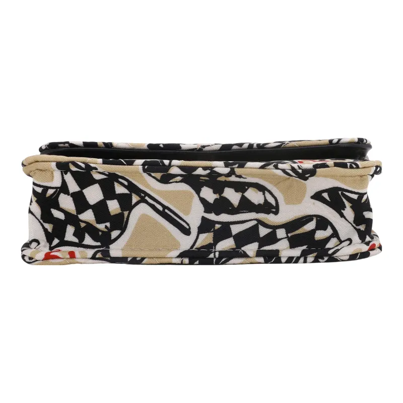 CHANEL Cotton Shoulder Bag, Crossbody Bag Women's Black-3