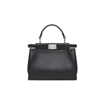 FENDI Peekaboo Calfskin Shoulder Bag, Crossbody Bag, Handbag Mini Women's Black