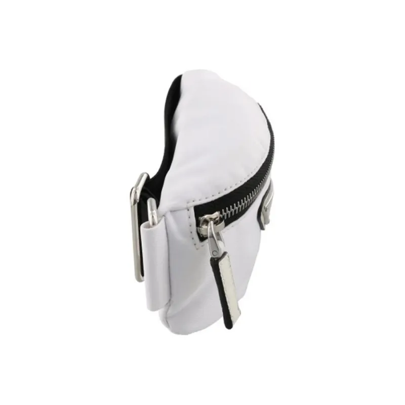 PRADA Fabric Wrist Bag Mini Women's White-3