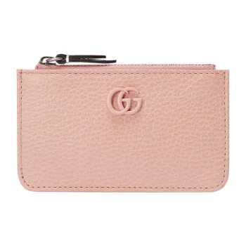 GUCCI Marmont Leather Card Holder Women's Light Pink