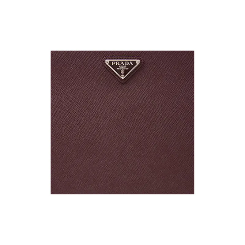 PRADA Cow Leather Clutch Regular Men's Deep Red-5