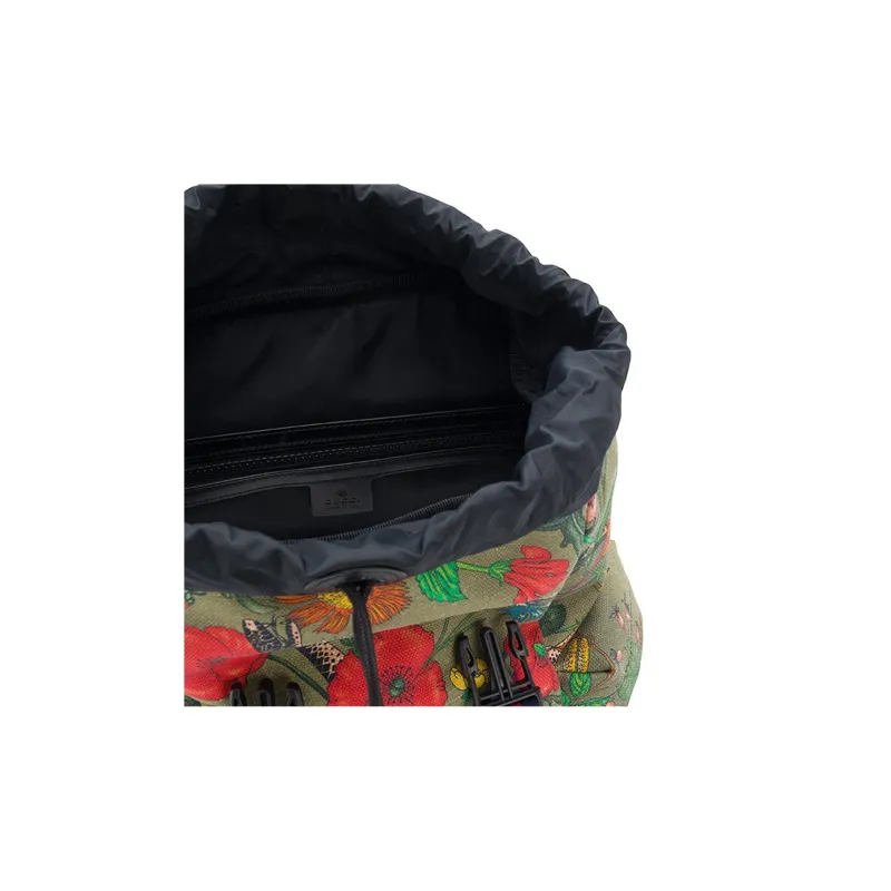 GUCCI Canvas Backpack Men's Olive Green-3