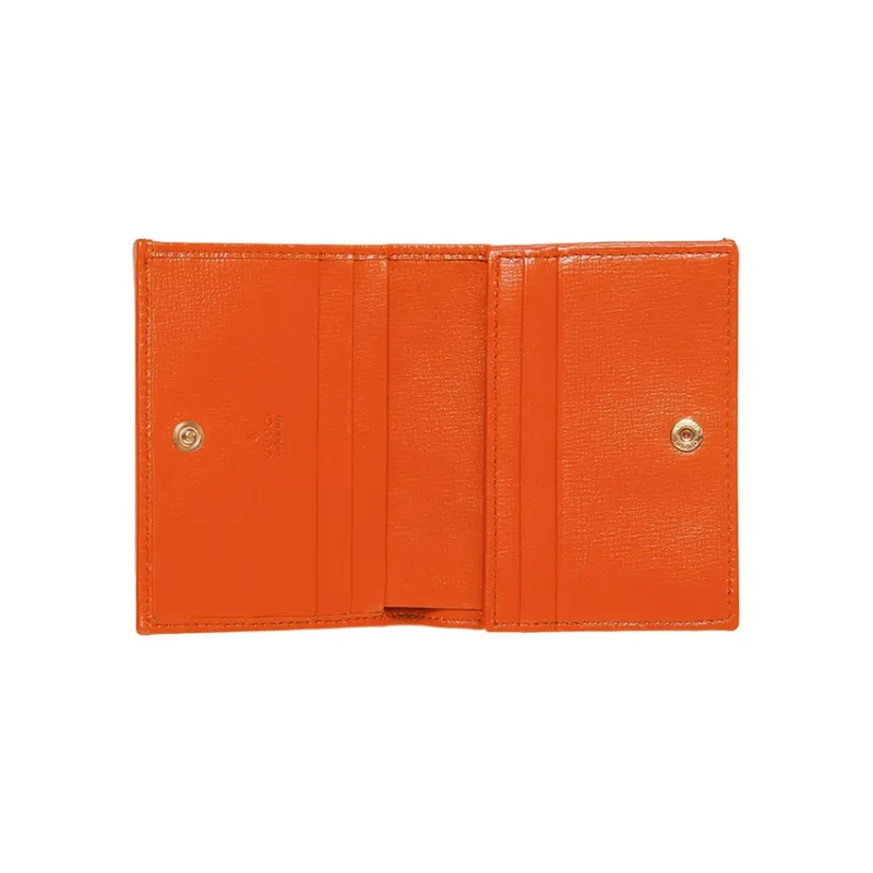 GUCCI Horsebit Leather Wallet Women's Orange-5