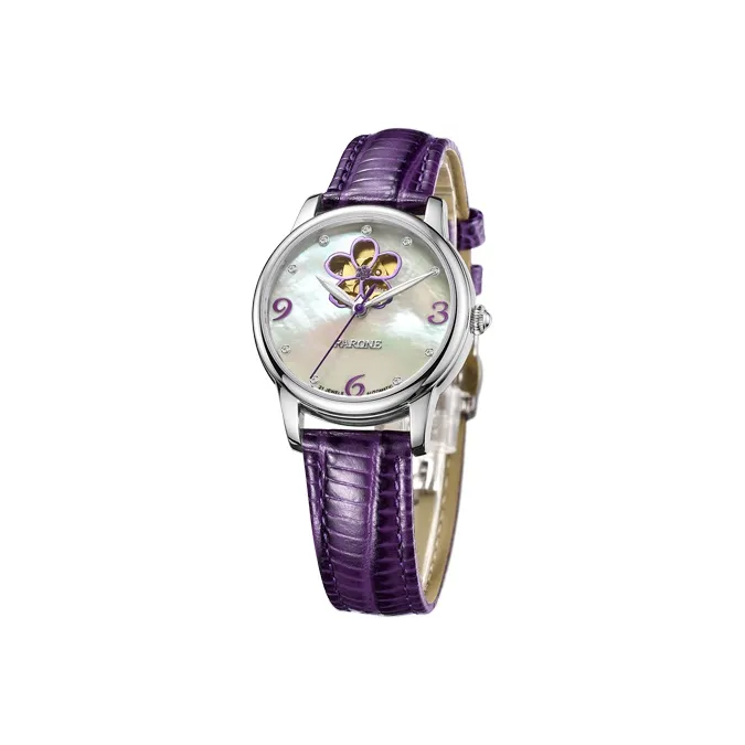RARONE Mechanical Movement Genuine Leather Strap Watch Women's Watch Mother-of-Pearl Color Watch Dial-1