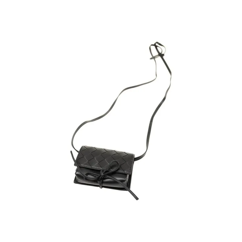 Bottega Veneta Intreccio Woven Lambskin Shoulder Bag, Crossbody Bag Women's Black-2
