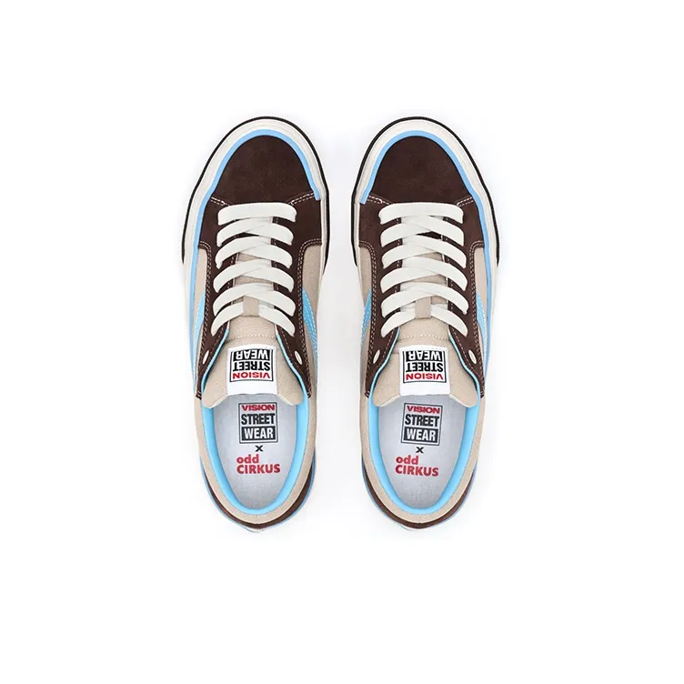 OddCIRKUS x Vision Street Wear Astley Pro Low Top Skateboard Shoes Unisex Chocolate Light Blue Multicolor-3