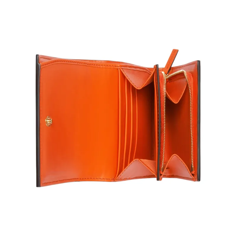 GUCCI Quilting Leather Card Holder Wallet Women's Orange-4