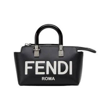 FENDI Calfskin Boston Bag, Handbag, Shoulder Bag, Crossbody Bag Mini Women's Black