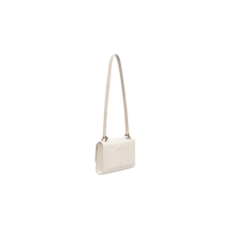 Valentino Cow Leather Crossbody Bag, Shoulder Bag Women's White-4