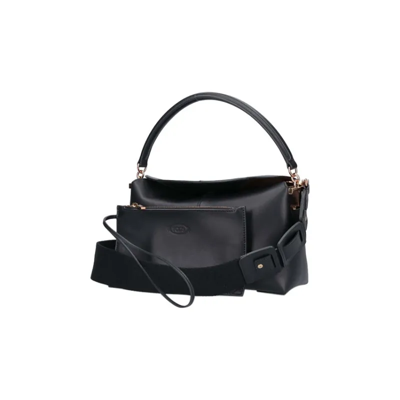 TOD'S Calfskin Handbag Women's Black-4
