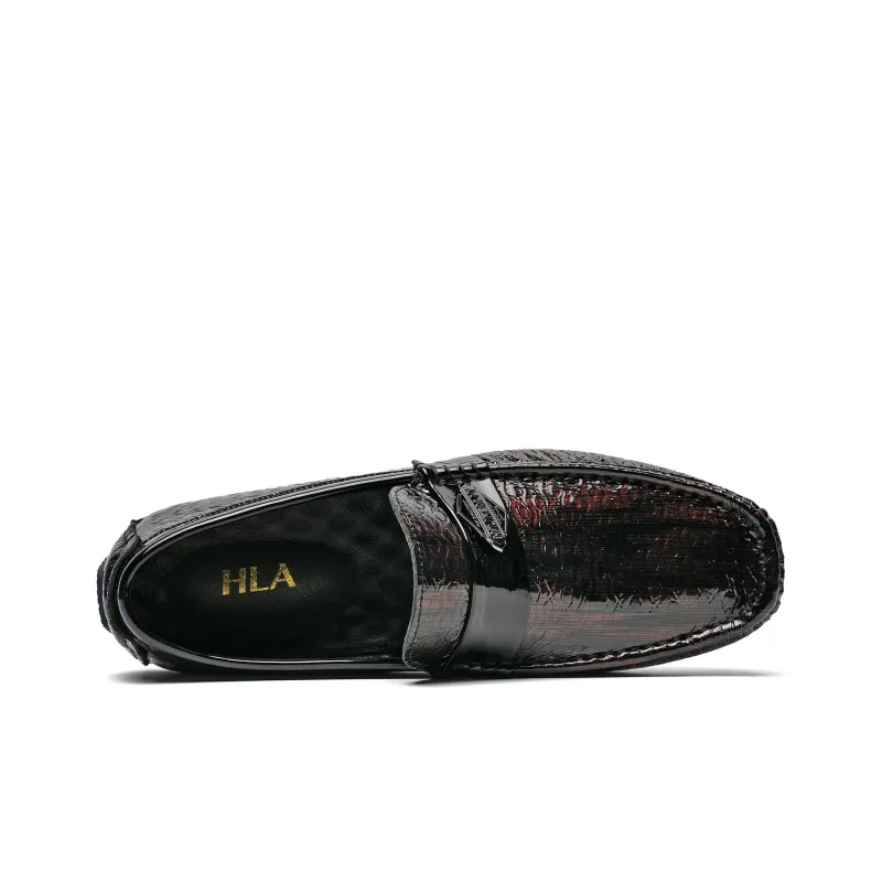 HLA Men's Casual Shoes Men Low Top Black/Red/Black Green-11