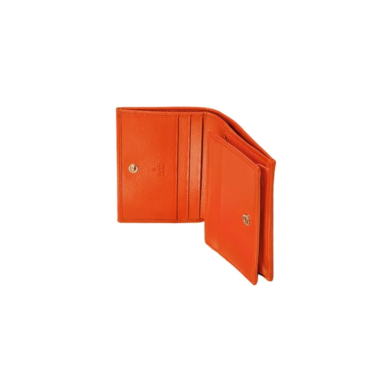 GUCCI Horsebit Leather Wallet Women's Orange-4