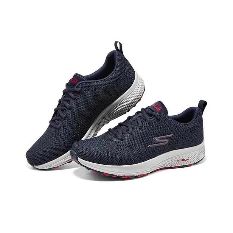 Skechers Go Run Consistent Anti Slip Wear Resistant Low Top Casual Running Shoes Men's Black White Red-2