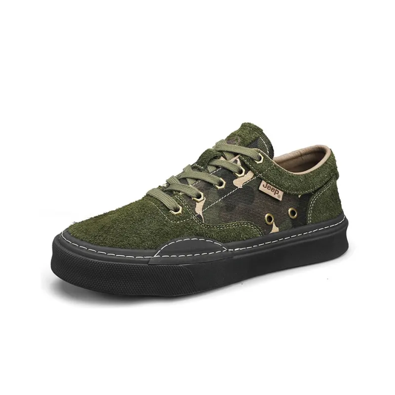 Jeep Abrasion Resistant, Lightweight, And Breathable Low Top Skateboard Shoes Men's Army Green-2