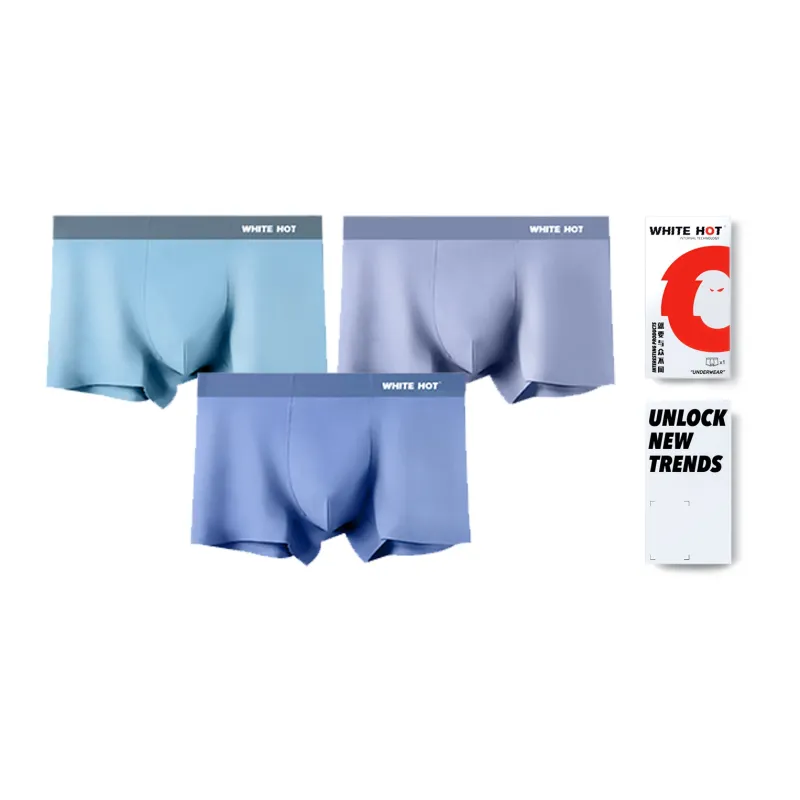 WHITE HOT Underpants Men's Gift Box Set Solid Color-26
