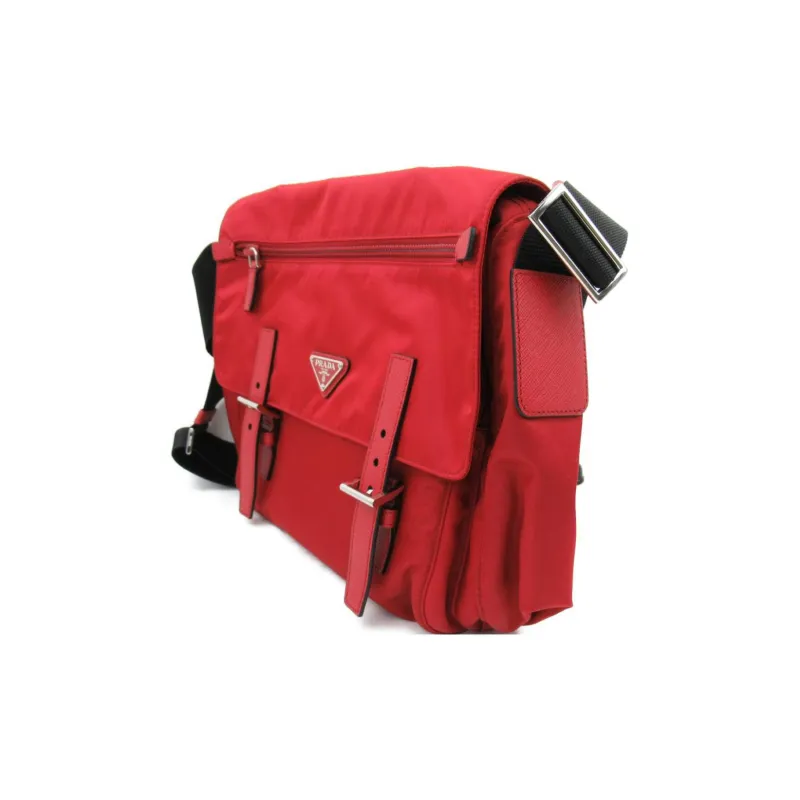 PRADA Nylon Messenger Bag Shoulder Bag Crossbody Bag Regular Women's Red-1