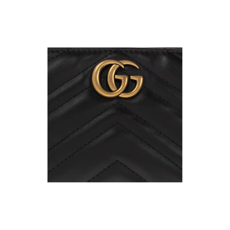 GUCCI GG Marmont Leather Handbag Shoulder Bag Women's Black-4