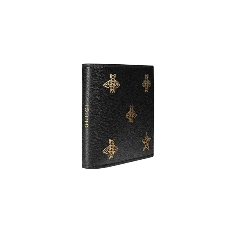 GUCCI Cow Leather Wallet Men's Black-1