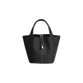 HERMES Picotin TC Leather Basket Bag Handbag Bucket Bag Women's 89 Noir Black