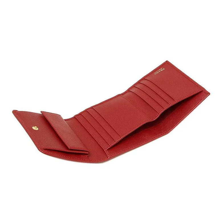 PRADA Cow Leather Coin Purses Wallets Regular Women's Red-3