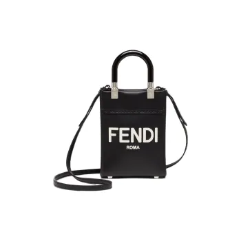 FENDI Sunshine Calfskin Handbag Shoulder Bag Crossbody Bag Mini Women's Black