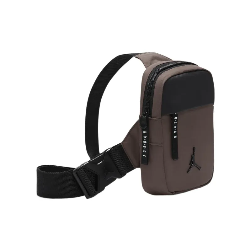 Jordan Cotton Nylon Shoulder Bag Crossbody Bag Sling Bag Fanny Pack Unisex Brown-1
