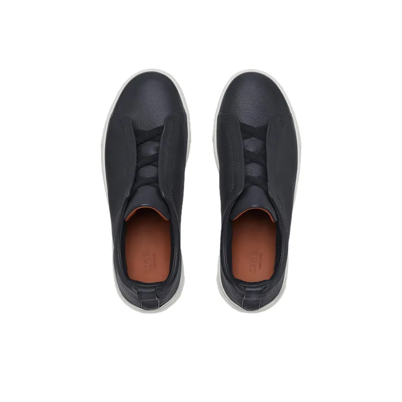 Zegna Deerskin Triple Stitch Navy Blue-3
