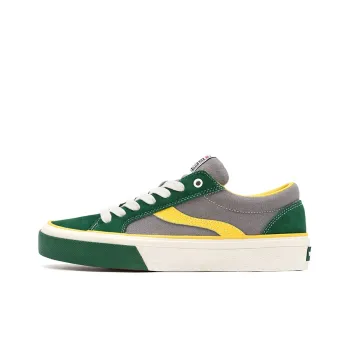 OddCIRKUS x Vision Street Wear Astley Pro Low Top Skateboard Shoes Unisex Forest Green Yellow Accented