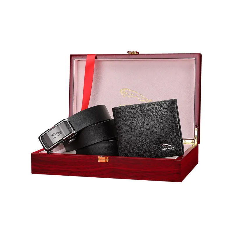 JAGUAR Top Grain Cow Leather Automatic Buckle Belt Leather Belts Men's Width 3.55cm-3