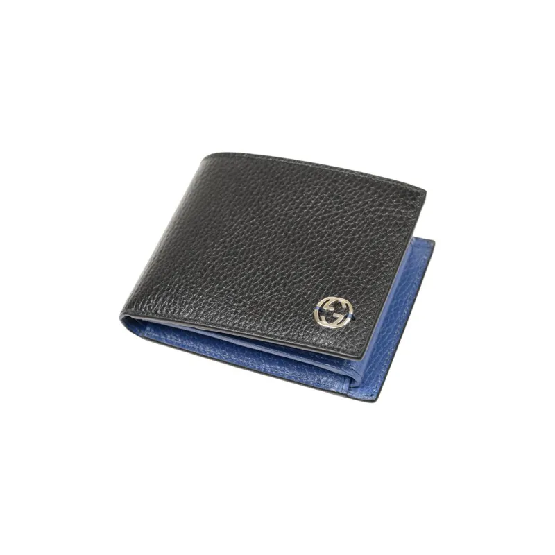 GUCCI Interlocked Gg Bifold Wallet Black/Blue-3
