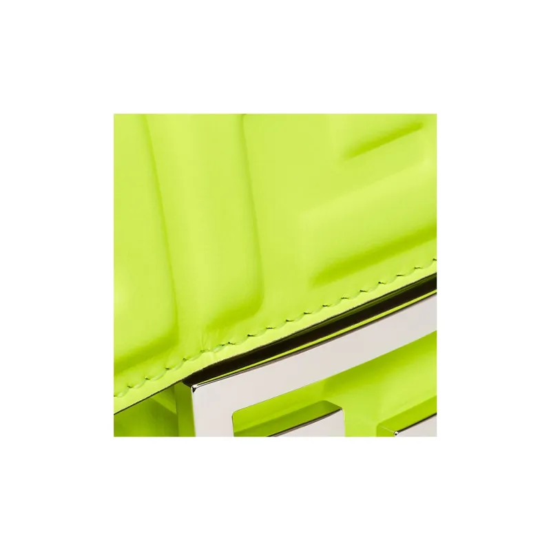 FENDI Baguette Lambskin Baguette Bag Crossbody Bag Handbag Shoulder Bag Mini Women's Neon Yellow-4