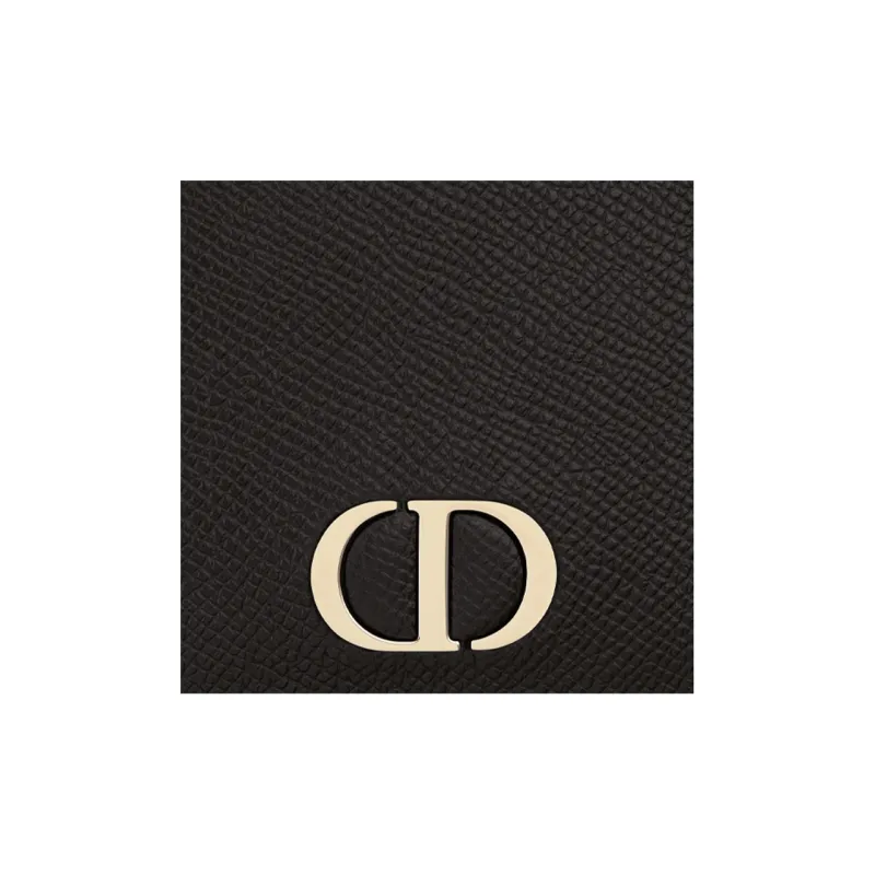 DIOR Grain Cow Leather Card Holder Card Holder Unisex Black-2