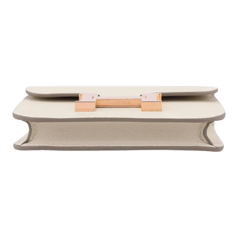 HERMES Constance Slim Epsom Leather Wallets Card Holders Fanny Pack Regular Women's 10 Craie Milkshake White-3