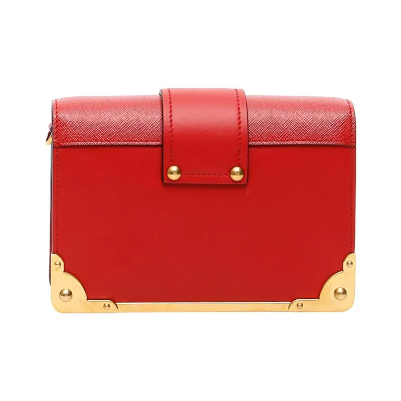 PRADA Calfskin Crossbody Bag Shoulder Bag Women's Red-2