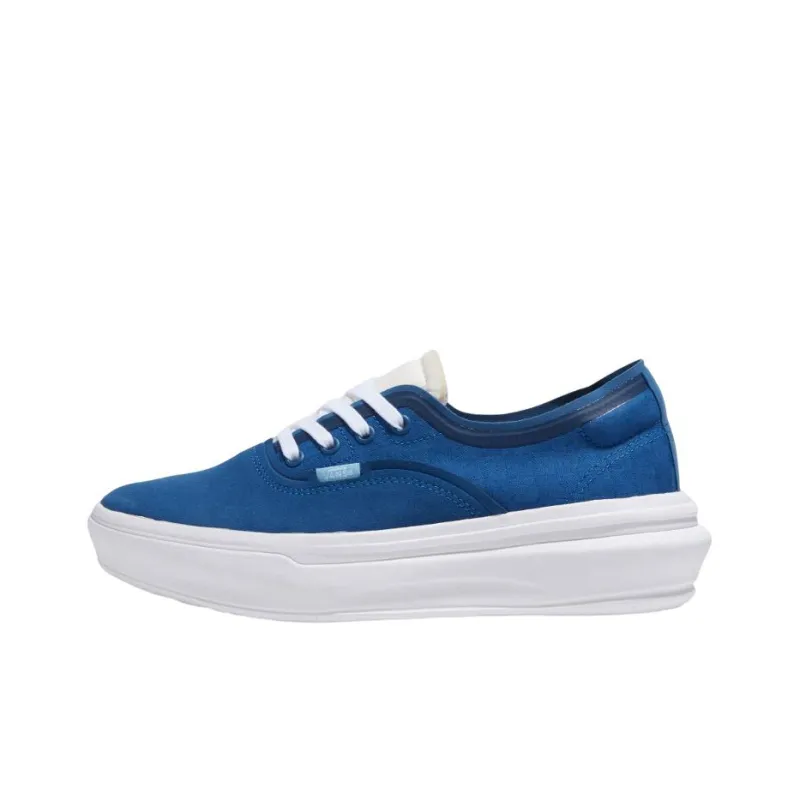 Vans Authentic Overt Cc Anti Slip Wear Resistant Low Top Skateboard Shoes Unisex White Blue-0