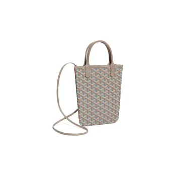 GOYARD Poitiers Canvas With Leather Tote Crossbody Bags Handbags Small Size Women's Turquoise