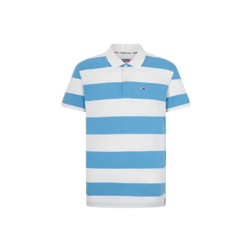 Tommy Hilfiger Polo Shirts Men Light Blue/White Stripes CY7