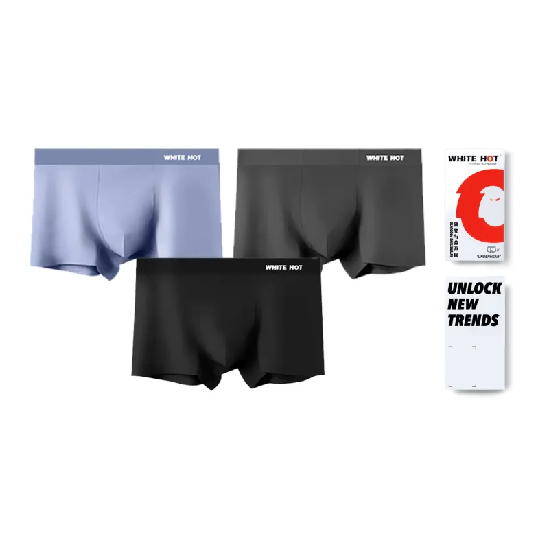 WHITE HOT Underpants Men's Gift Box Set Solid Color-24