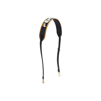 FENDI Cow Leather Bib & Brace Bag Strap Unisex Black