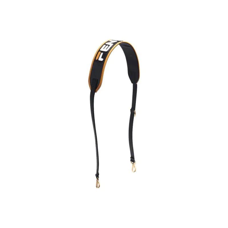 FENDI Cow Leather Bib & Brace Bag Strap Unisex Black-0