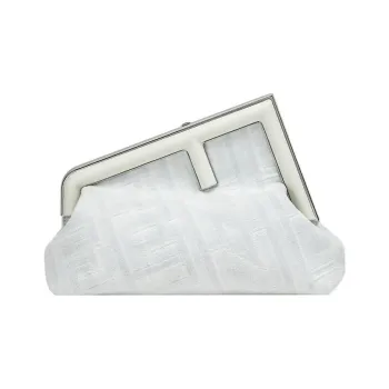 FENDI Marc Jacobs Collaboration Sheepskin One Shoulder Crossbody Clutches Regular Women's White