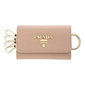 PRADA Cow Leather Key Pouch Regular Women's Nude Pink