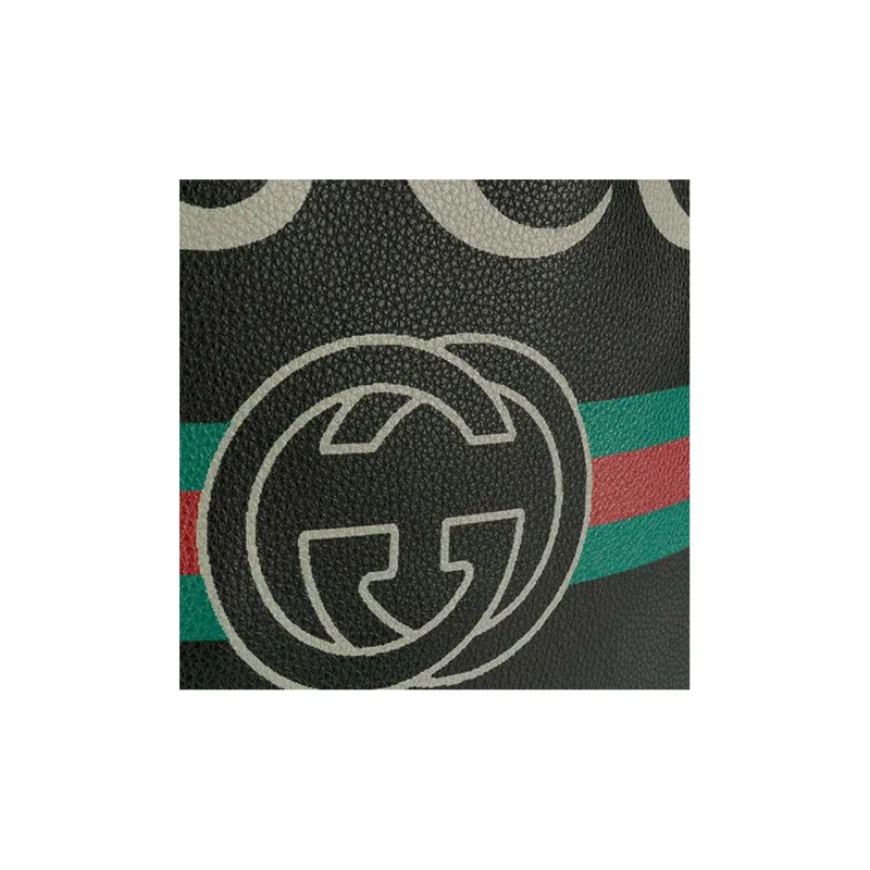 GUCCI Leather Backpack Unisex Black-2