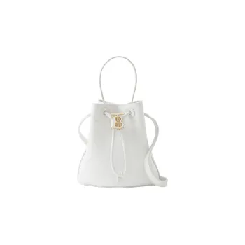 Burberry Calfskin Bucket Bag Handbag Shoulder Bag Crossbody Bag Mini Women's White