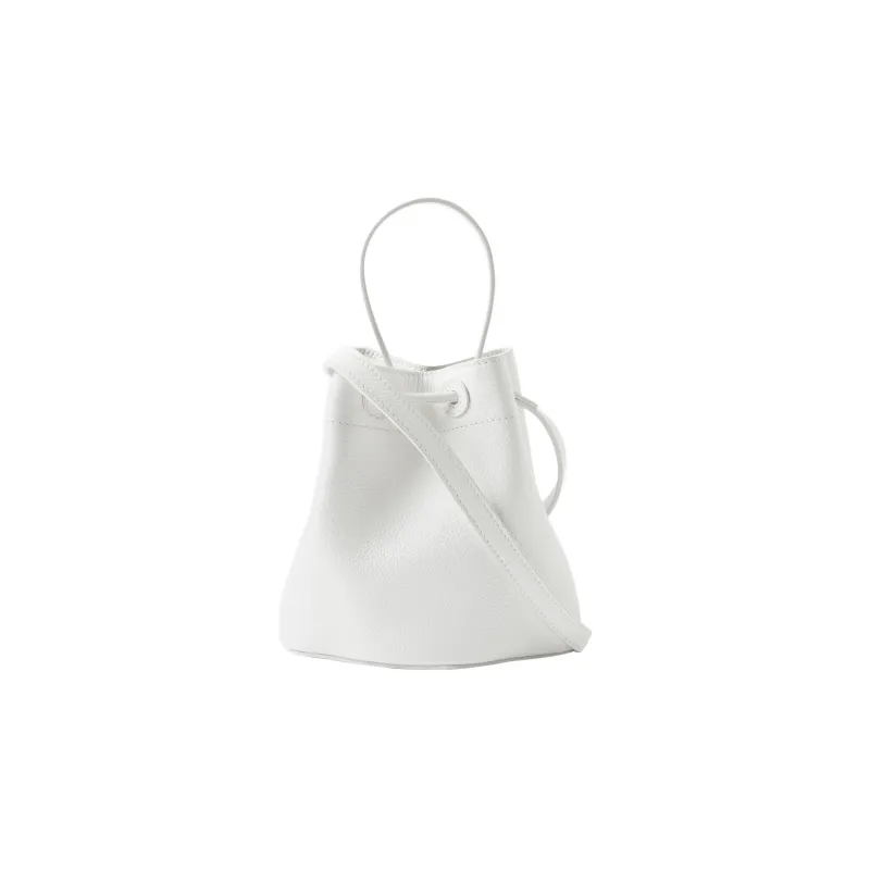 Burberry Calfskin Bucket Bag Handbag Shoulder Bag Crossbody Bag Mini Women's White-2